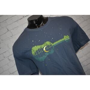 Life Is Good T-Shirt Mens Size XL Camping Guitar Trees Starry Night Crusher
